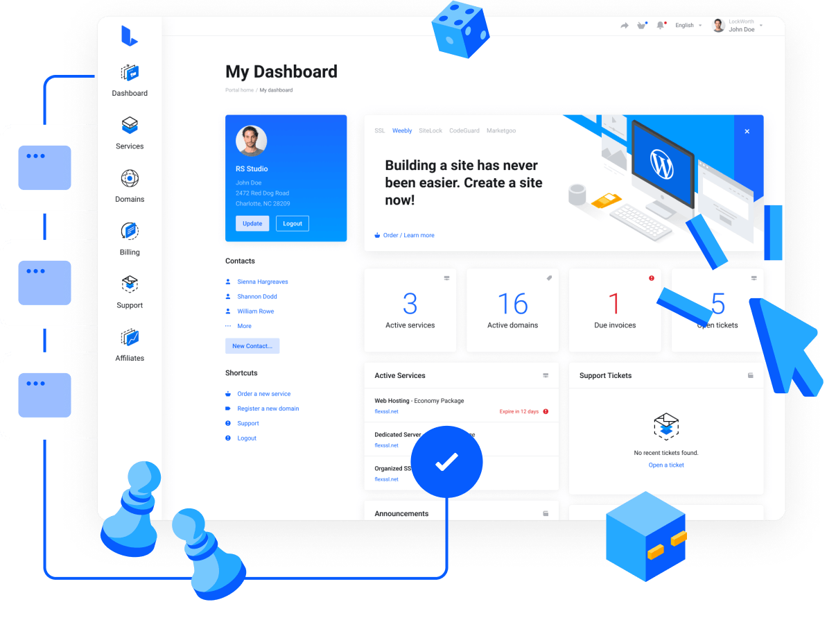 Leistungsstarkes Bedienfeld für einfache Spielserver-Verwaltung
